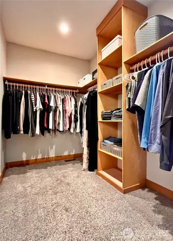 a living room with a rug