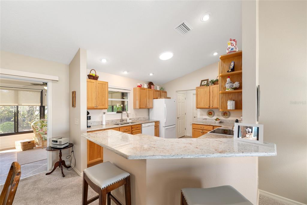 771 Fenwick Loop The Villages, FL 32163 - Photo 18 of 51 a kitchen with a sink counter top space and living room view