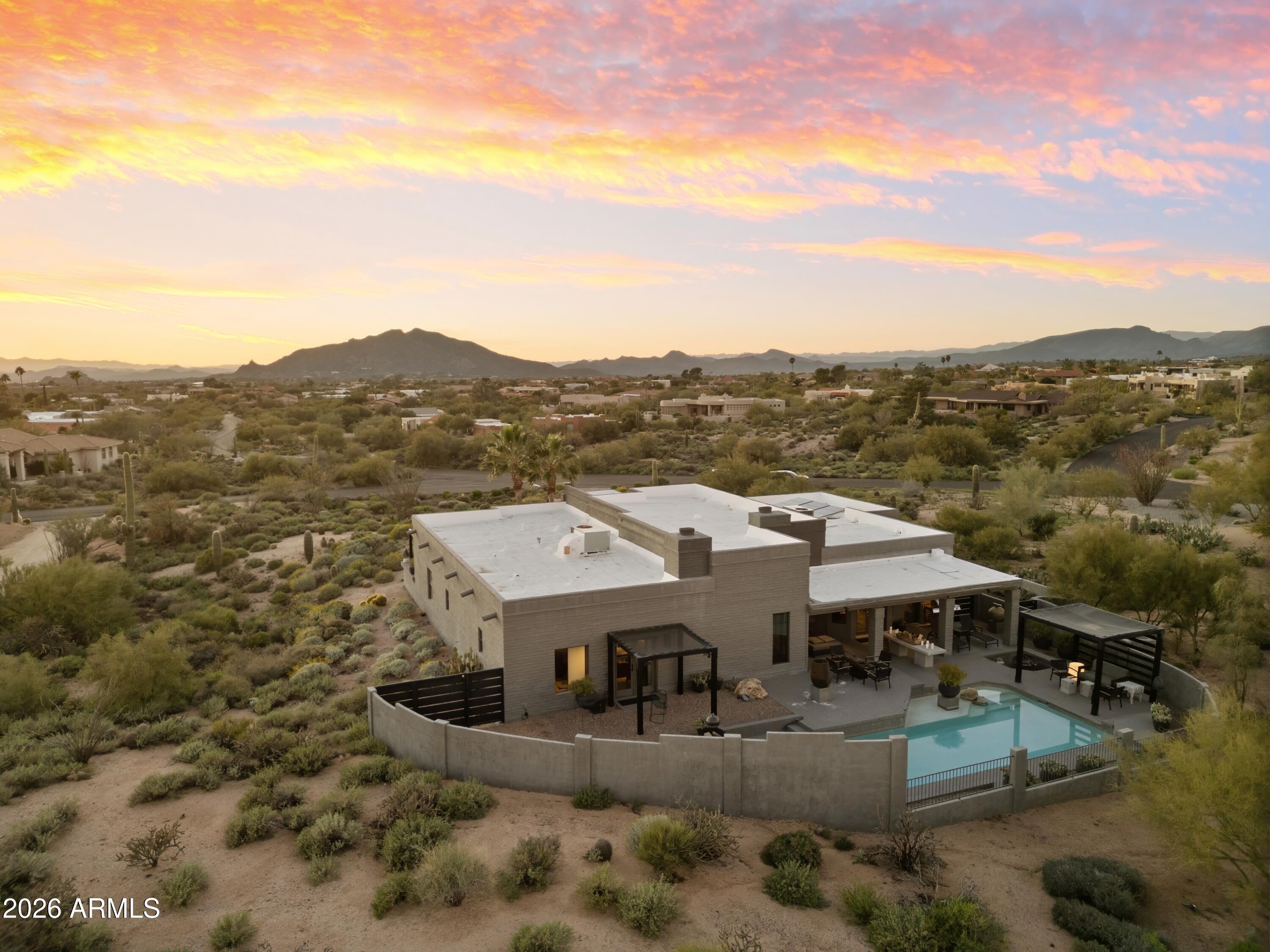 9545 East Romping Road, Unit 90 Carefree, AZ 85377 - Photo 52 of 59 a view of a town with big yard and large mountain view