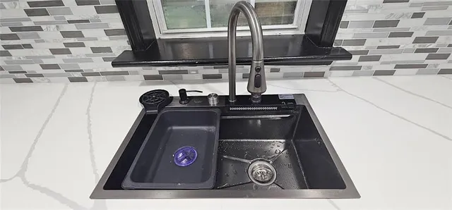 a kitchen with a stove and a microwave