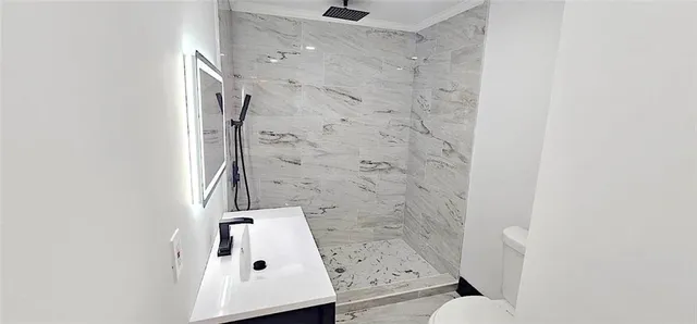 view of a bathroom with a shower