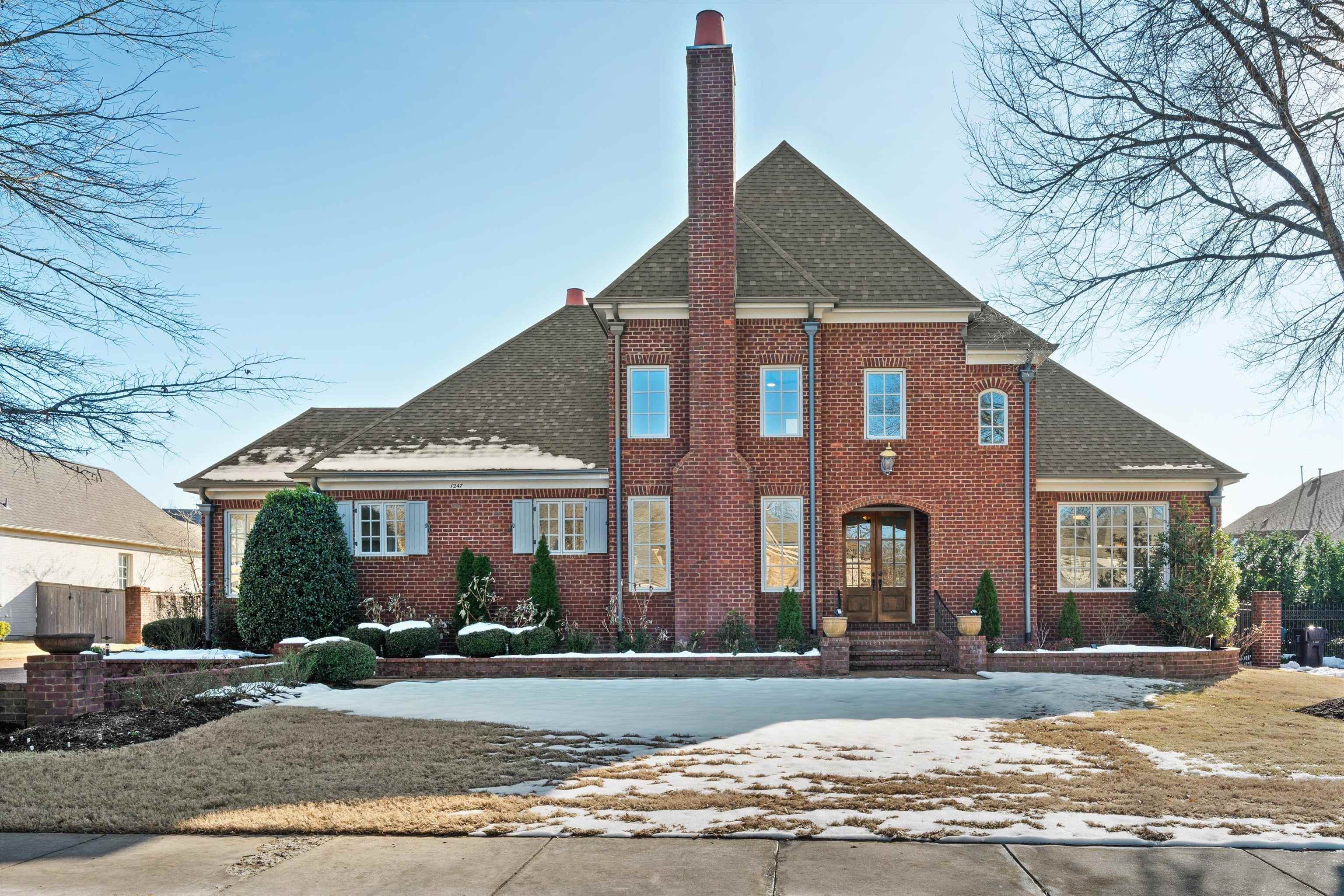 a front view of a house