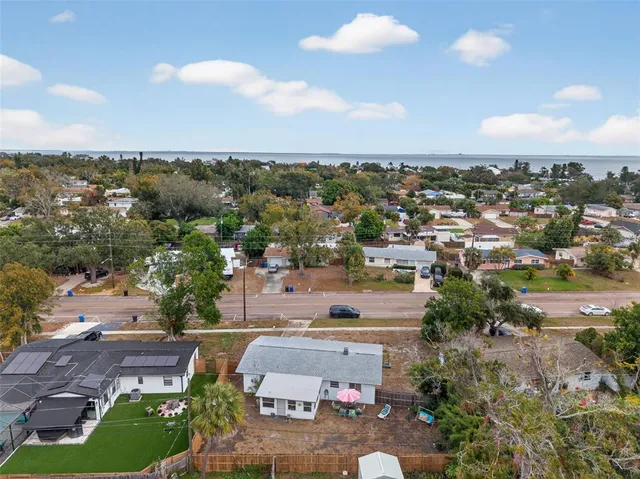 an aerial view of a city