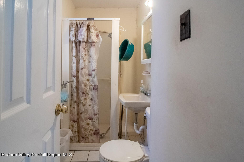 224 Camp Road Ellenville, NY 12428 - Photo 40 of 50 a bathroom with a toilet a sink and shower curtain