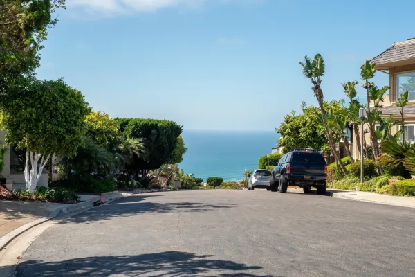 an car parked on the side of the road