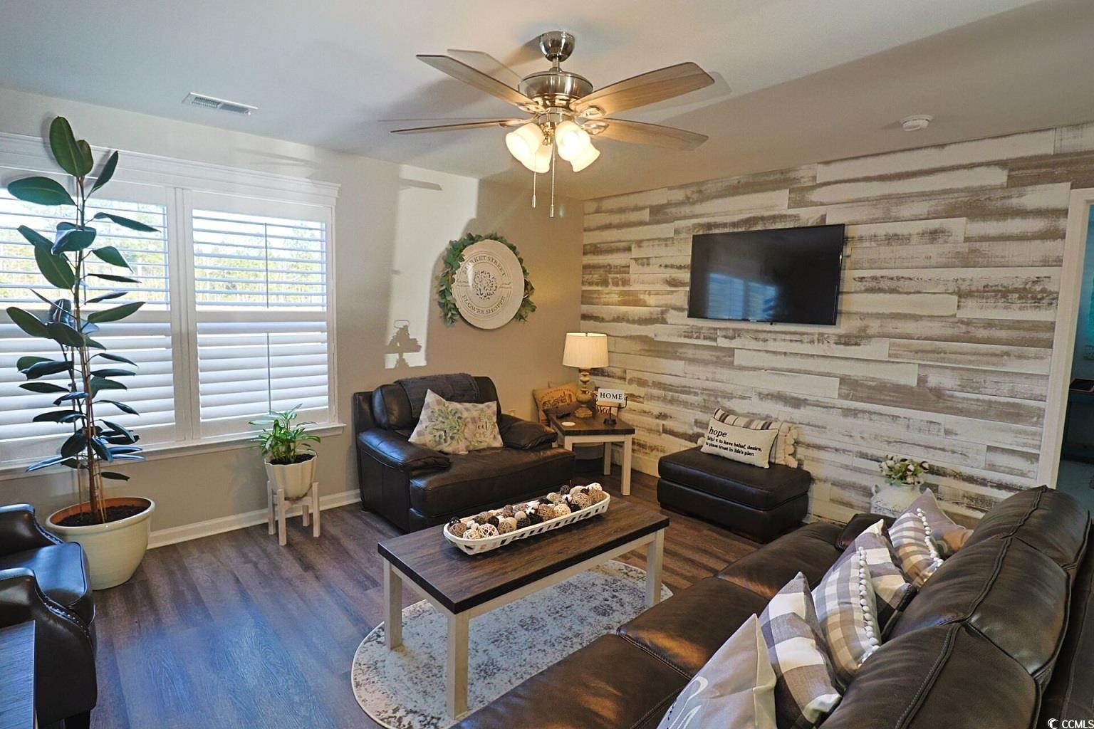 127 Clover Walk Drive Conway, SC 29526 - Photo 18 of 36 Living room featuring dark wood finished floors, v
