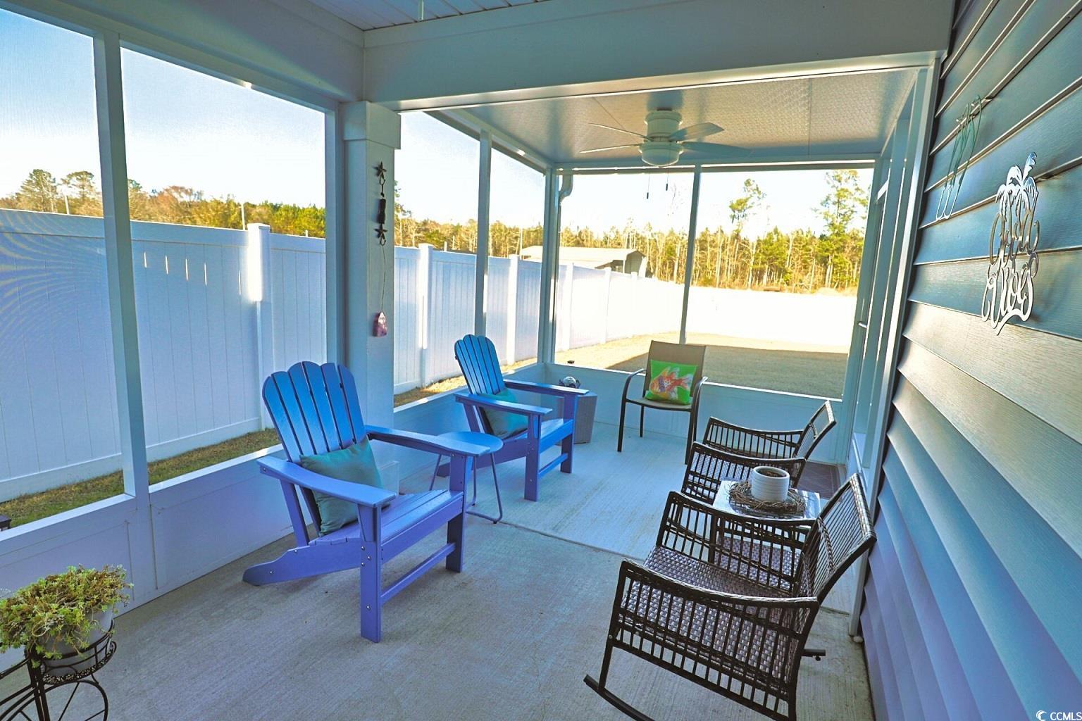 127 Clover Walk Drive Conway, SC 29526 - Photo 29 of 36 Sunroom featuring ceiling fan