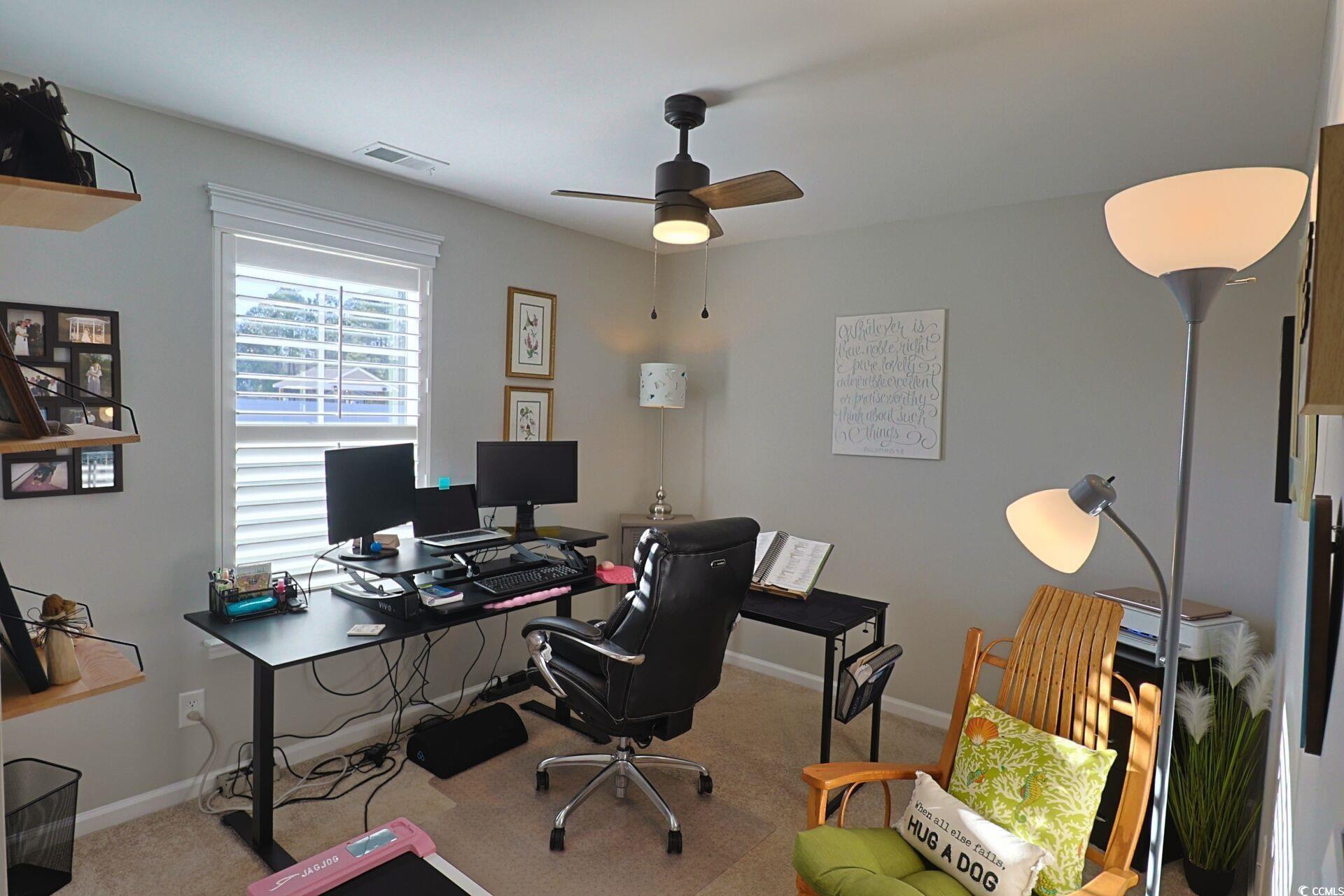 127 Clover Walk Drive Conway, SC 29526 - Photo 8 of 36 Office space featuring a ceiling fan, carpet, visi
