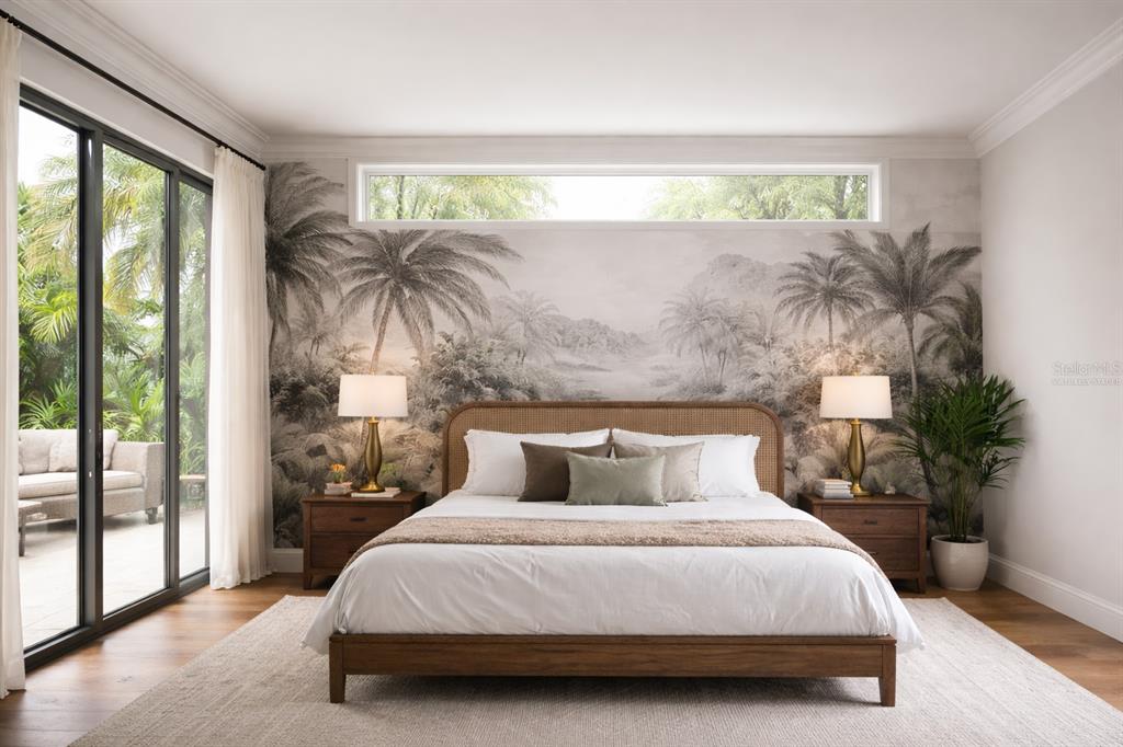 581 Hibiscus Way Longboat Key, FL 34228 - Photo 7 of 12 a bedroom with a large bed and a potted plant