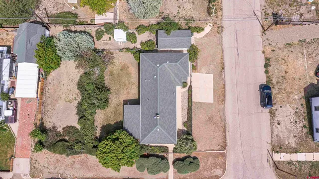 an aerial view of a house