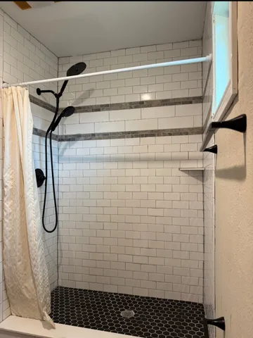 a bathroom with a shower