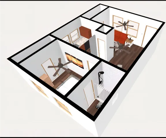 workspace with stairs