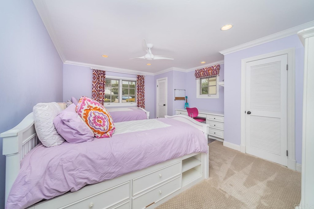 7695 Hillside Drive La Jolla, CA 92037 - Photo 26 of 39 Large bedroom fitting two twins and built in desk