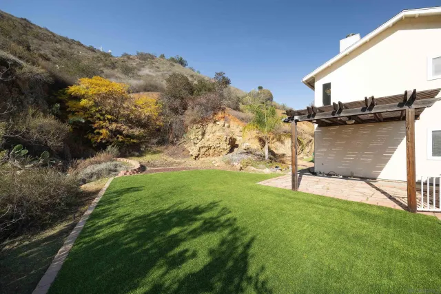 a view of a backyard