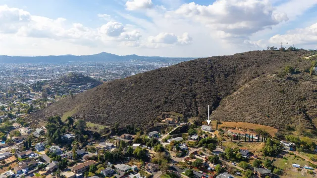 a view of city and mountain