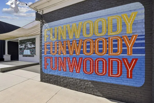 a front view of a building