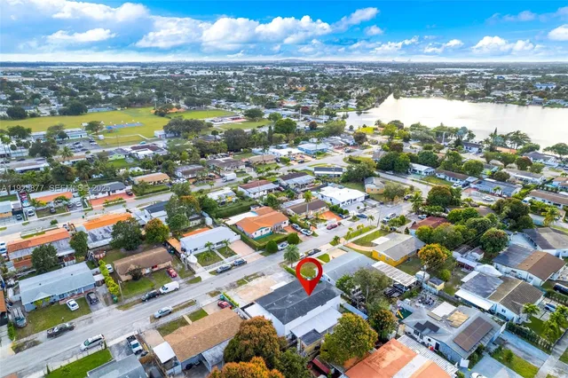 an aerial view of residential building with outdoor space