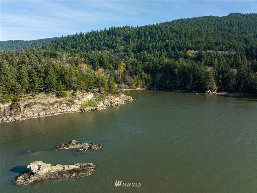 340 Cove Road Bellingham, WA 98229 - Photo 34 of 40 a view of a lake with a mountain in the background