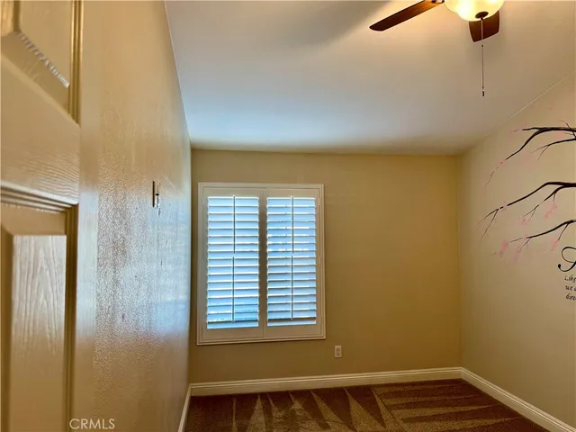 a view of a room with a window