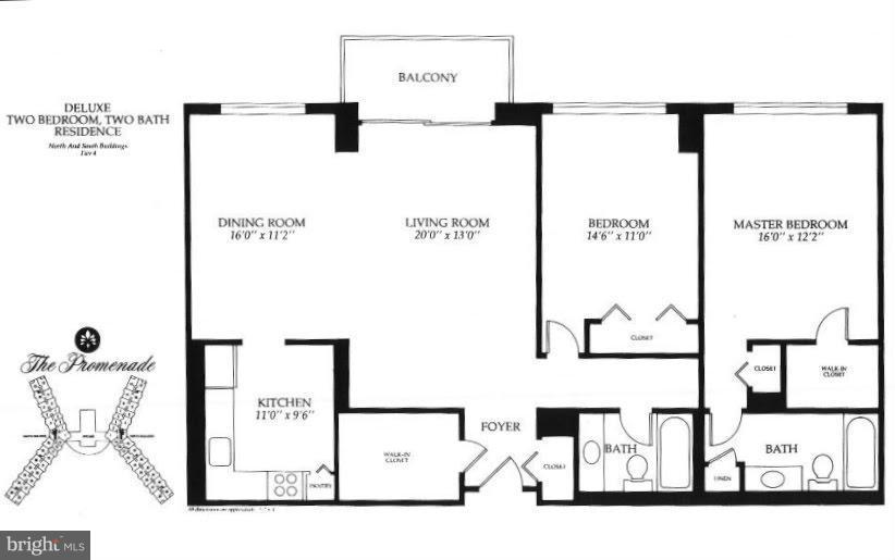 5225 Pooks Hill Road, Unit 304S Bethesda, MD 20814 - Photo 13 of 29 Layout of 1330SF
