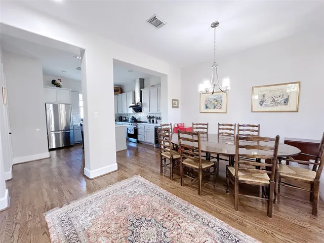 a view of a dining room and livingroom view