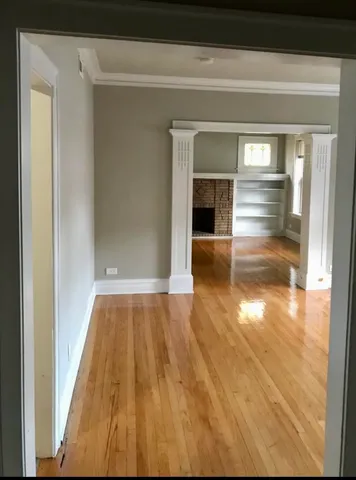 a view of livingroom with wooden floor