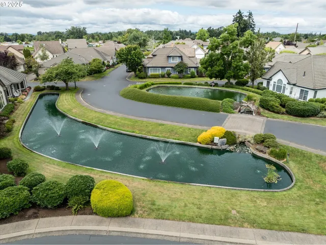 a house with swimming pool in front of it