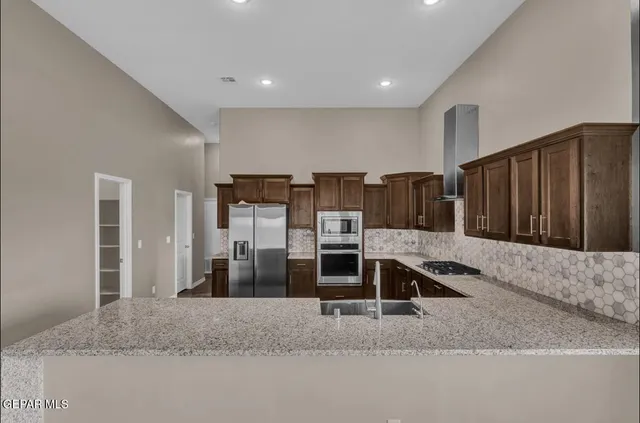 a living room with furniture