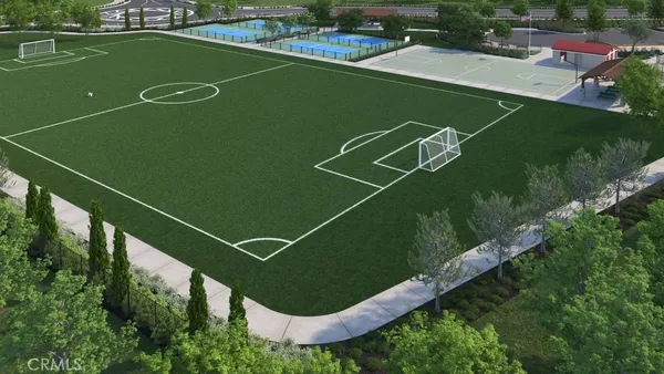 an aerial view of a football ground
