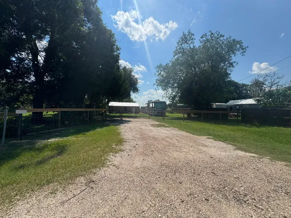a view of a golf course with a garden