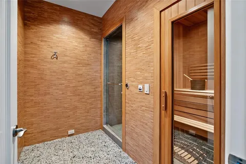 a bathroom with a shower