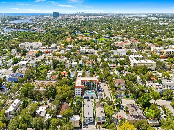 an aerial view of a city
