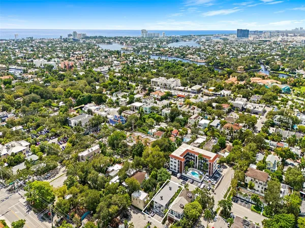 an aerial view of multiple house