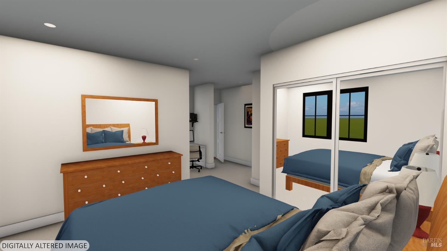 573 Wagnon Road Sebastopol, CA 95472 - Photo 66 of 68 Rendering of primary bedroom in ADU.