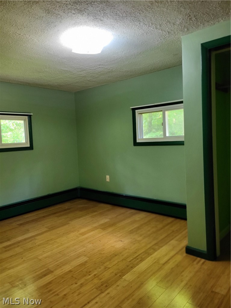 4445 Hamilton Road Medina, OH 44256 - Photo 18 of 41 Spare room with light wood flooring, a healthy amount of sunlight, and a textured ceiling
