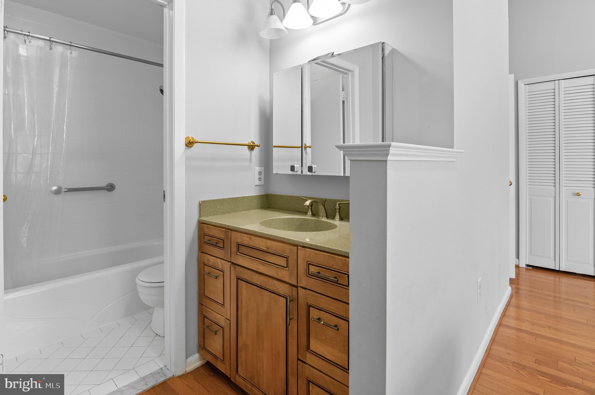 6939 Copper Bend Lane Baltimore, MD 21209 - Photo 10 of 18 a bathroom with a sink a toilet and shower