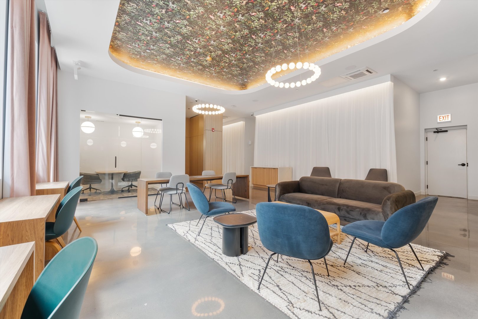 Undisclosed Address Chicago, IL 60640 - Photo 29 of 35 a living room with furniture and a chandelier