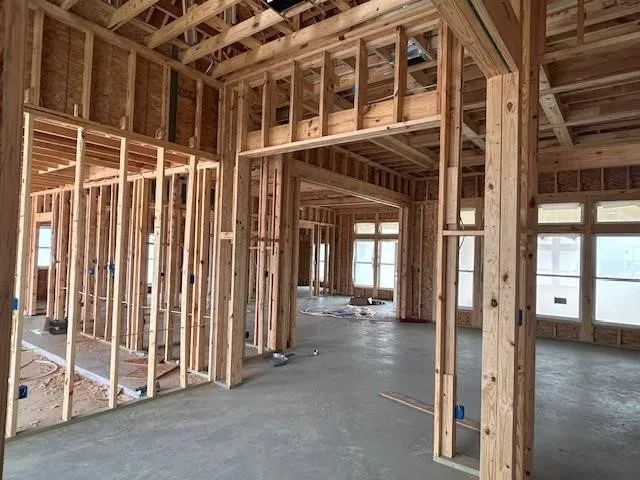 a view of a porch with a door
