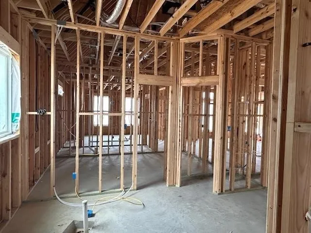 an empty room with sliding door