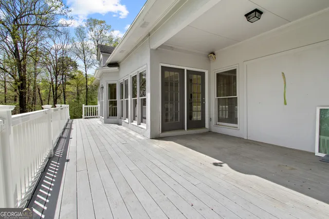 a view of a house with a wooden floor