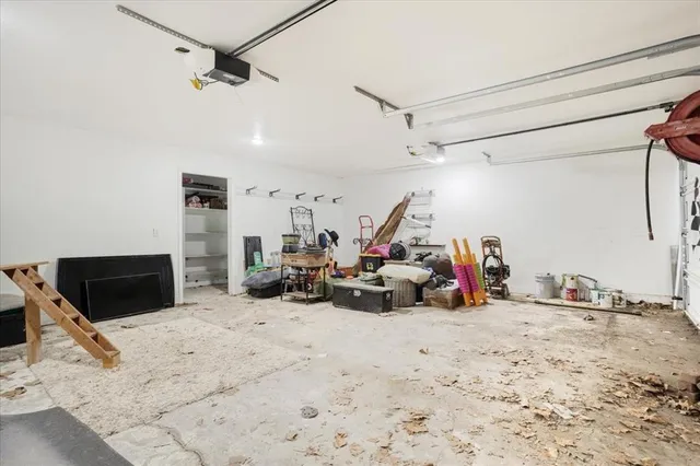 a view of a garage with stuff