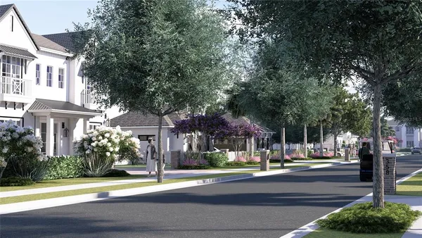 a view of street with houses