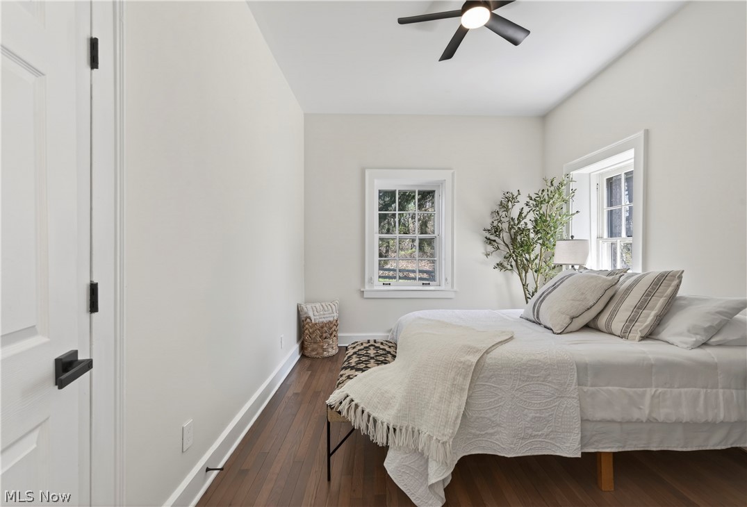 14939 Caves Road Novelty, OH 44072 - Photo 24 of 42 Bedroom with dark wood finished floors and a ceiling fan