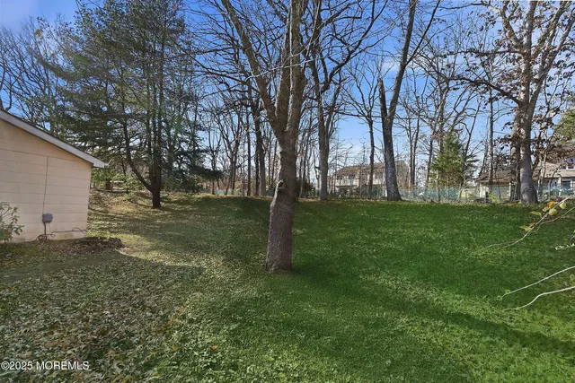 a backyard of a house with lots of green space