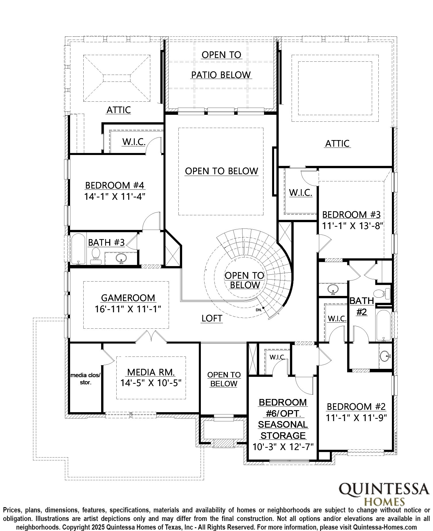 1306 Zora Street Houston, TX 77055 - Photo 25 of 25 Artist Rendering of 2nd Floor Plan.