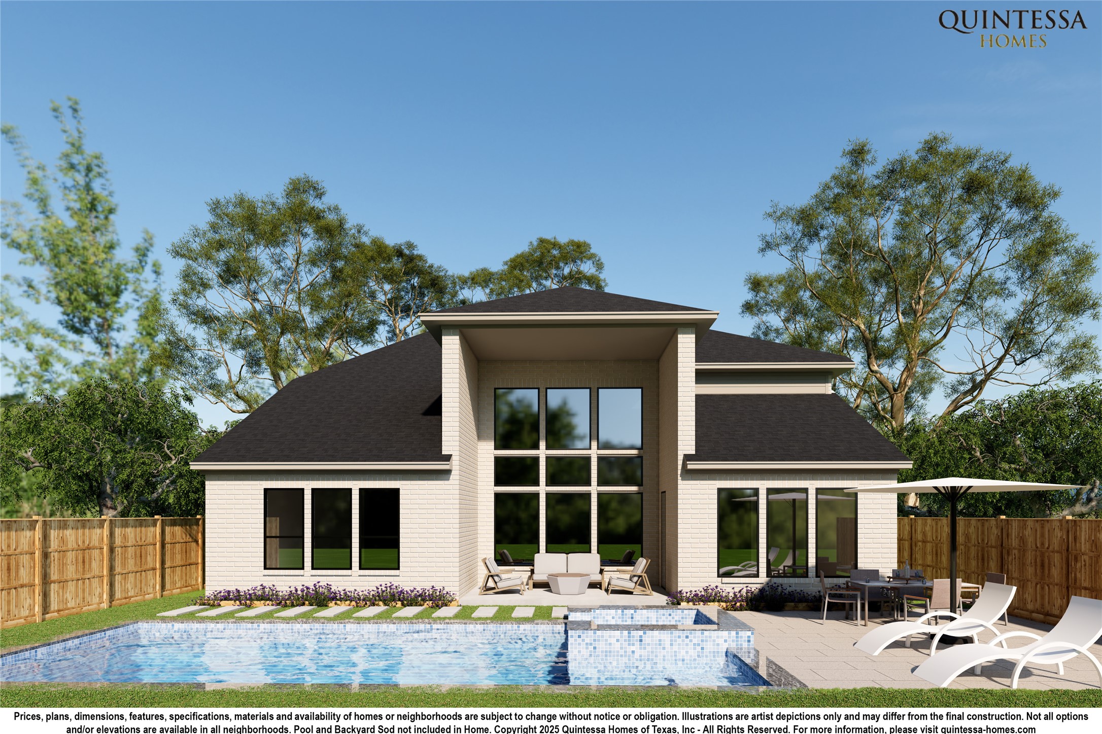 1306 Zora Street Houston, TX 77055 - Photo 4 of 25 Artist Rendering of Backyard. Pool and Backyard Sod Not Included In Home.