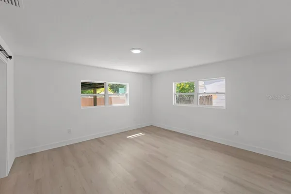 an empty room with a window