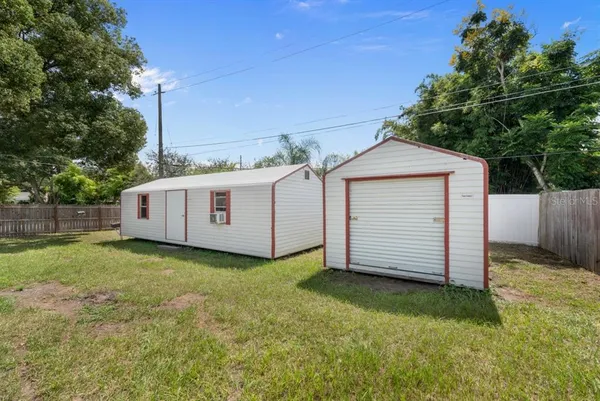 a view of a backyard with a garden