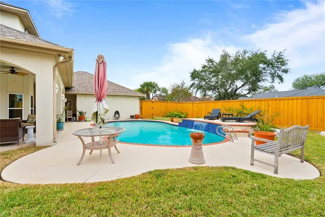 a view of backyard of house