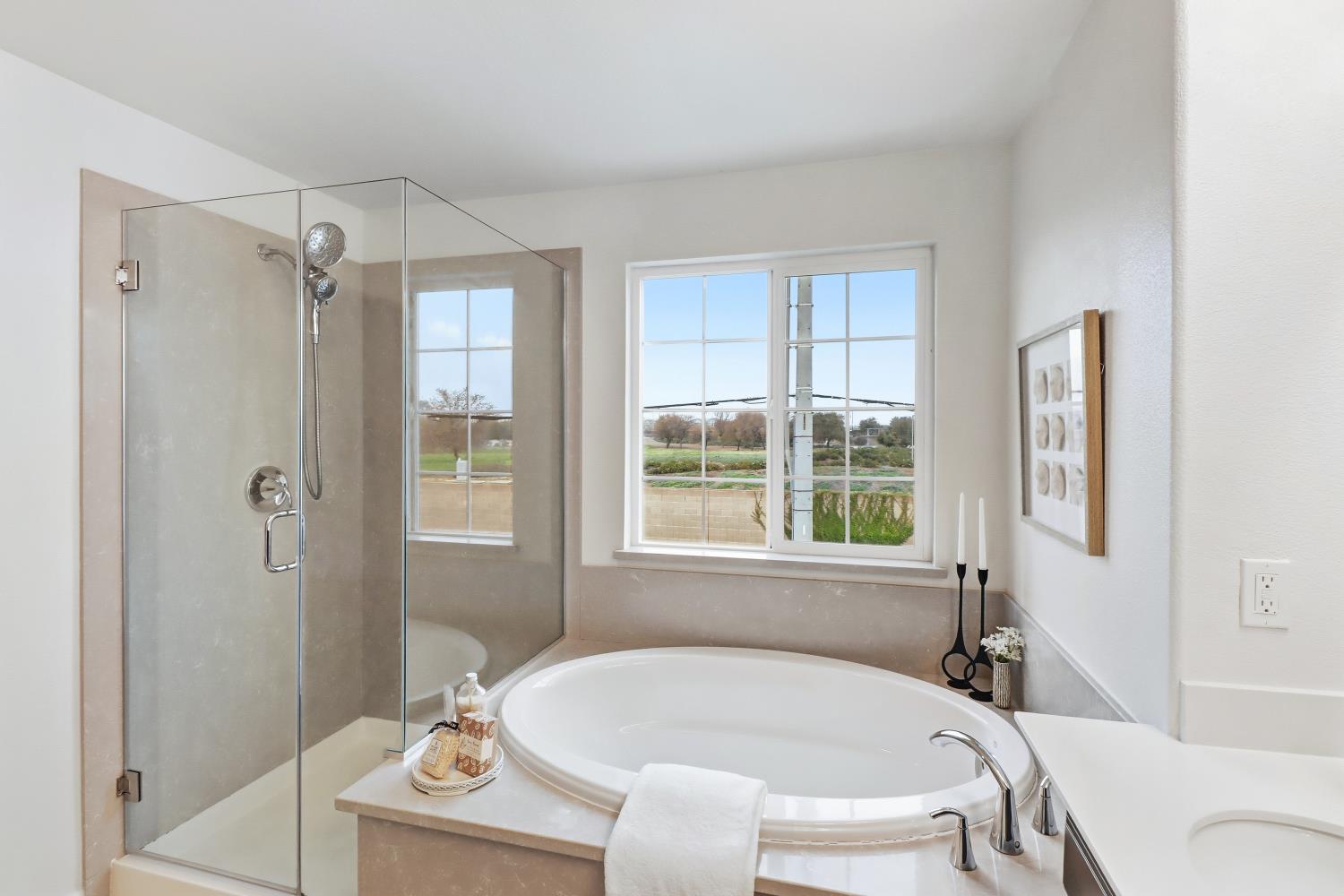 8900 Sheldon Terrace Lane Elk Grove, CA 95758 - Photo 34 of 57 a white bath tub sitting in a bathroom next to a window